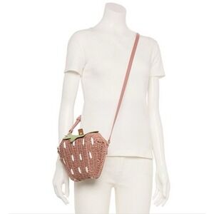 Lauren Conrad Wicker Strawberry Crossbody Purse New‎